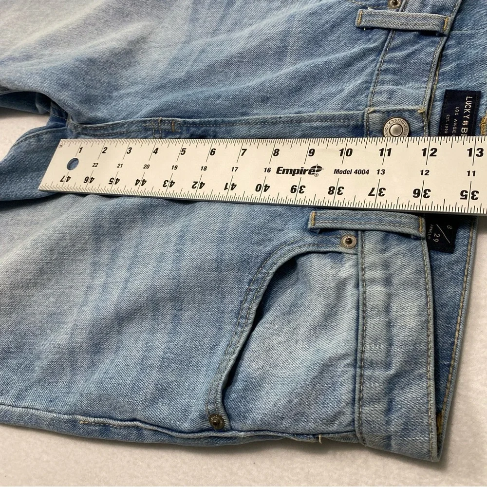 Lucky Brand High Rise Mom Jean Drew Frayed Hem Ankle Size 8/29 #1521 - Picture 10 of 12